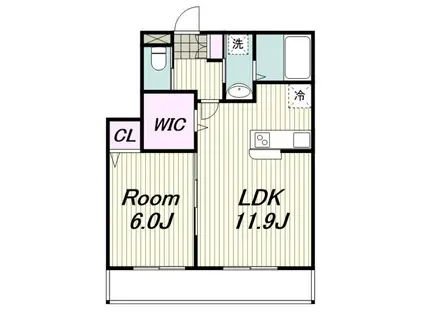 CHATEAU(1LDK/2階)の間取り写真