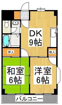 ラフォーレ野火止(2DK/2階)の間取り写真
