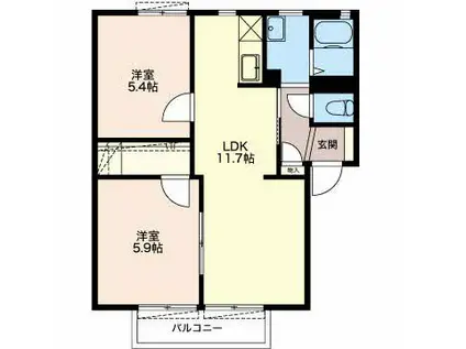 ふぁみーゆ193(2LDK/2階)の間取り写真