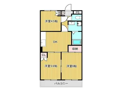 コスモビル(3DK/2階)の間取り写真