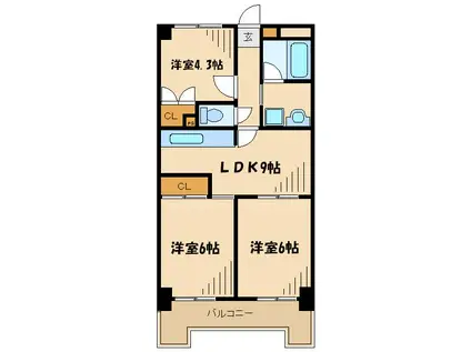 ラメゾンリスブラン(3LDK/5階)の間取り写真