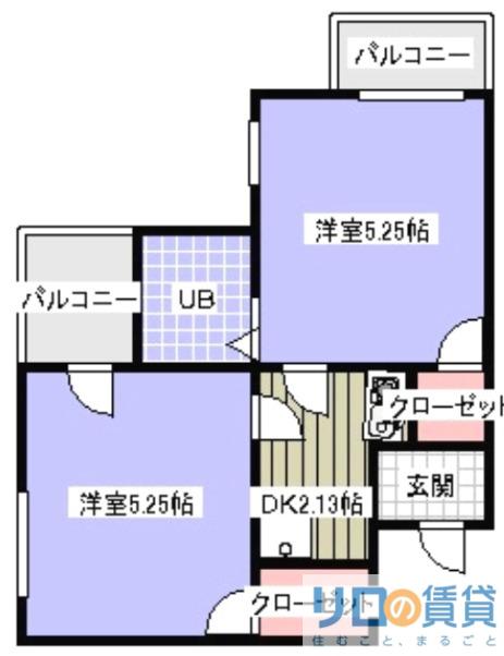 インペリアルスイートコーニッシュ(2K/2階)の間取り写真