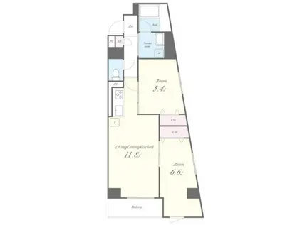 EAU・CLAIR 道灌山(2LDK/4階)の間取り写真