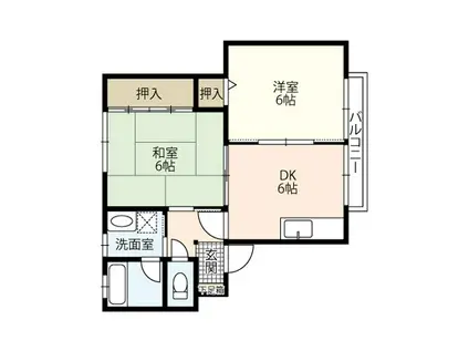 グレース真世(2DK/1階)の間取り写真