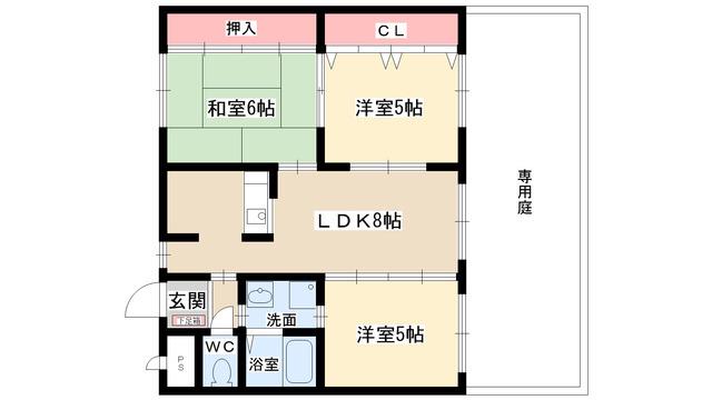 アイコート(3LDK/1階)の間取り写真