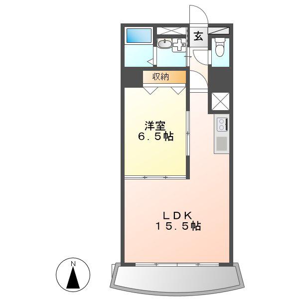MEDIO18(1LDK/5階)の間取り写真
