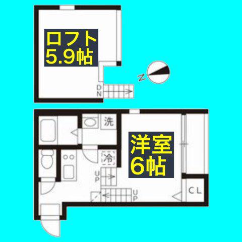 ハーモニーテラス大杉町III(1K/1階)の間取り写真