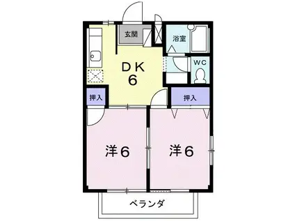 エルカーサ岩澤 A(2DK/1階)の間取り写真