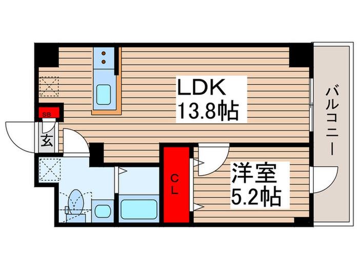 アルファコート八広(1LDK/2階)の間取り写真