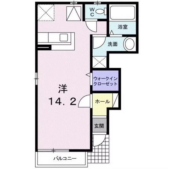湘南新宿ライン高海 井野駅(群馬) 徒歩21分 2階建 築20年(ワンルーム/1階)の間取り写真