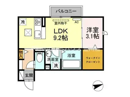グレースK(1LDK/1階)の間取り写真