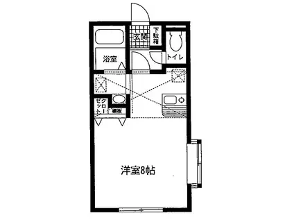 ドリームハイツ(ワンルーム/2階)の間取り写真