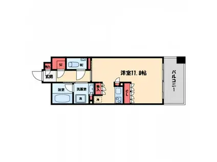 ガリレイ新町(ワンルーム/8階)の間取り写真