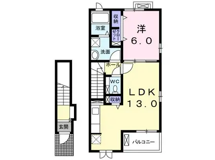 NOSTRO NIDO(1LDK/2階)の間取り写真