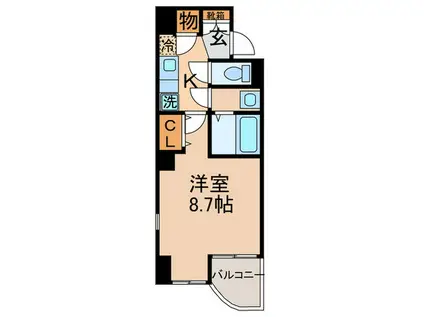 クレスト東金町(1K/4階)の間取り写真