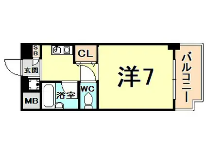 アーバネックス西宮門戸(1K/2階)の間取り写真