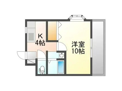 ソラーレ豊崎(1K/4階)の間取り写真