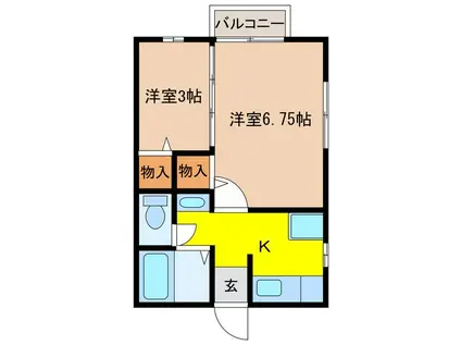 ジャスミンHASEGAWA(2K/1階)の間取り写真