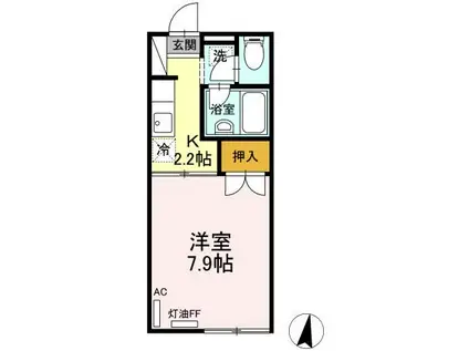 コーポリアライズ(1K/1階)の間取り写真