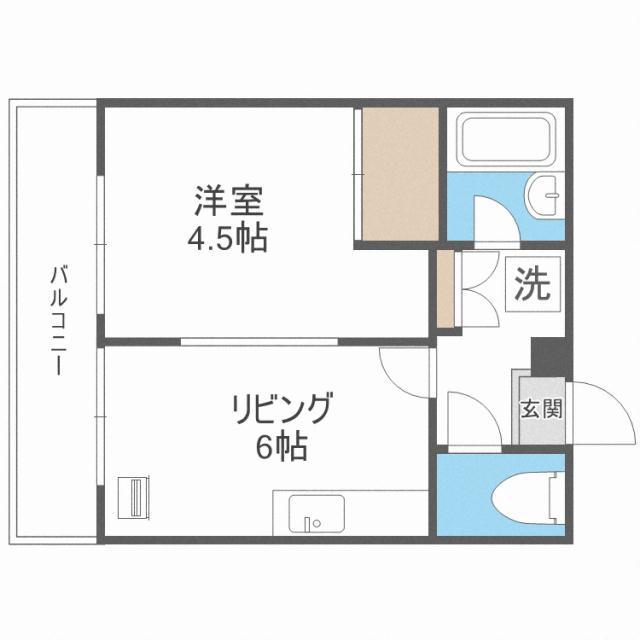 第53松井ビル(1DK/9階)の間取り写真