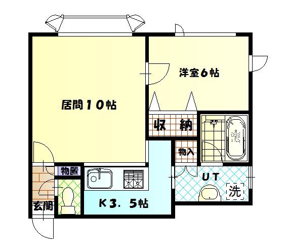 カリオンR(1LDK/1階)の間取り写真