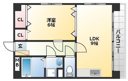 グランシャリオIII(1LDK/2階)の間取り写真