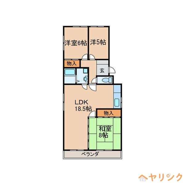 アークヒルズ社が丘(3LDK/3階)の間取り写真