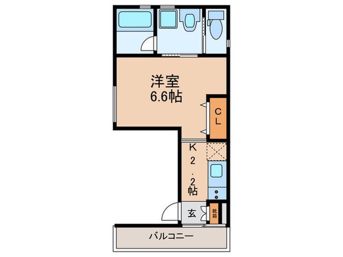 アヴェニール森ノ宮(1K/3階)の間取り写真