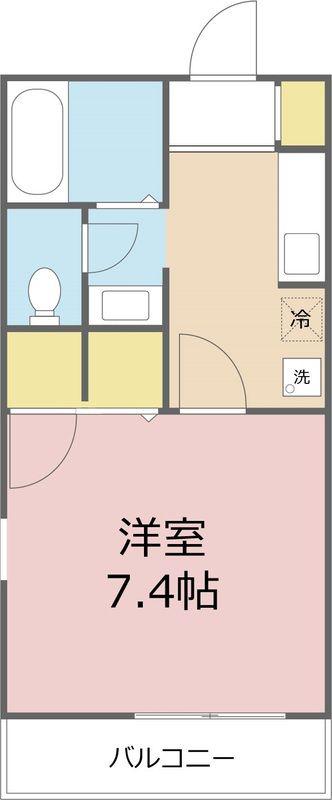 JR埼京線 北与野駅 徒歩5分 2階建 築24年(1K/2階)の間取り写真