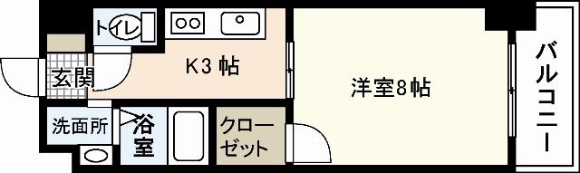 セレッソイシダ(1K/9階)の間取り写真
