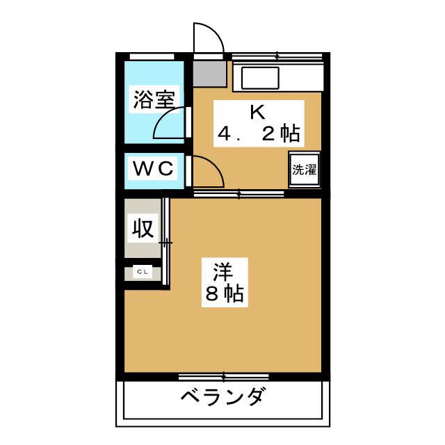 こぉぽあいりす(1K/1階)の間取り写真