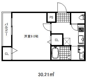 フジパレス兵庫須佐野2番館(1K/3階)の間取り写真