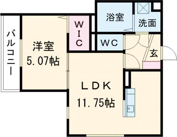セゾン DE ソレイユ(1LDK/2階)の間取り写真