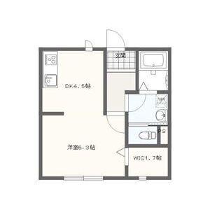 第3アンシックス(1DK/1階)の間取り写真