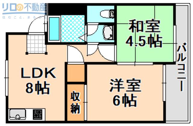 リッチハイム(2LDK/2階)の間取り写真