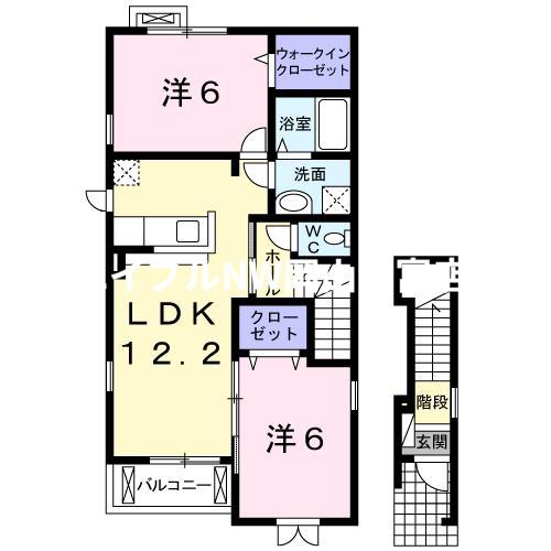 プロニティーハウス共生(2LDK/2階)の間取り写真