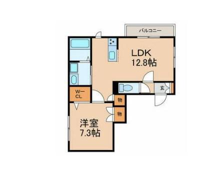 FAMMILLE (1LDK/2階)の間取り写真