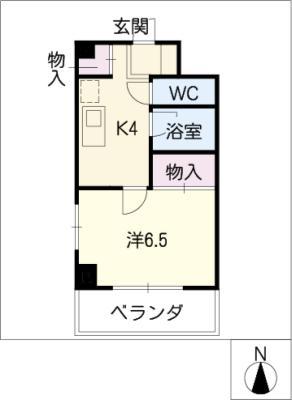 PAL東山(1K/2階)の間取り写真