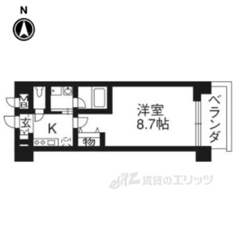 アスヴェル京都市役所前Ⅲ(1K/5階)の間取り写真