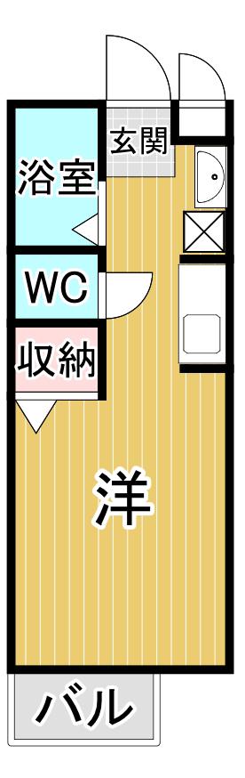 MKハイム(ワンルーム/2階)の間取り写真