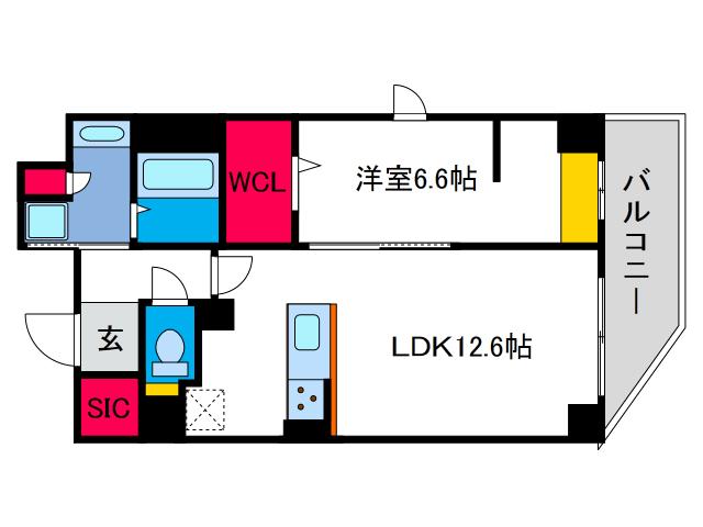 ELYSION天王寺(1LDK/4階)の間取り写真