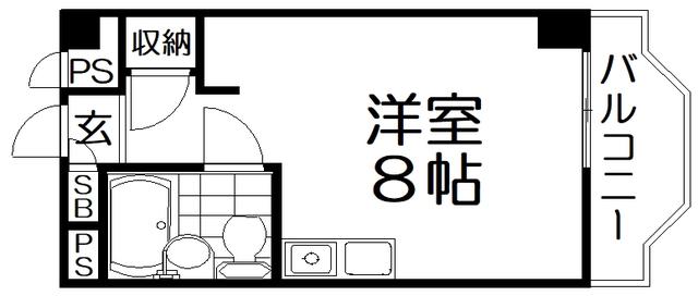 モンシャンブル(ワンルーム/1階)の間取り写真