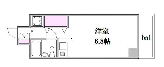 ダイアパレス皆実町弐番館(ワンルーム/6階)の間取り写真