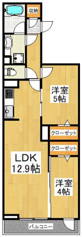 D-SERENOくすのき台(2LDK/3階)の間取り写真