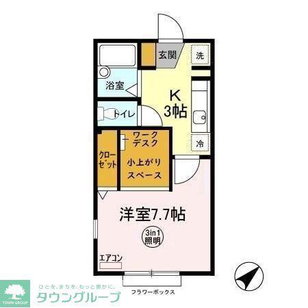 ジャックパレスV(1K/2階)の間取り写真