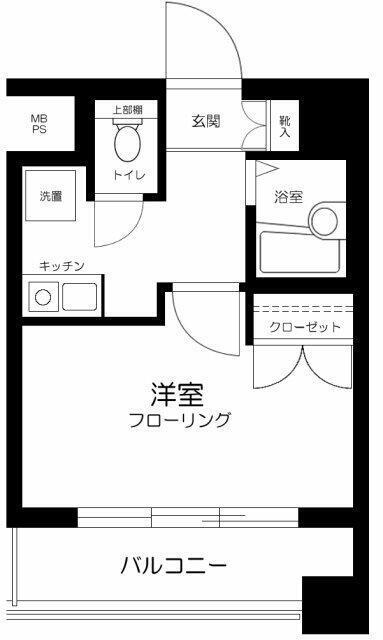 ヴェルステージ恵比寿(1K/2階)の間取り写真