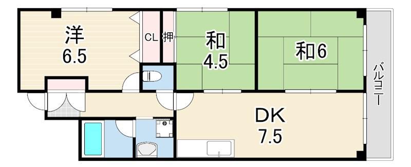 ベルトピア西明石7(3DK/4階)の間取り写真