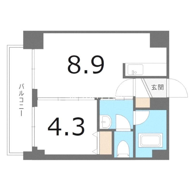 ボヌール手稲(1LDK/6階)の間取り写真