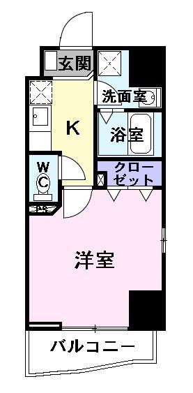 アゲート白壁(1K/8階)の間取り写真