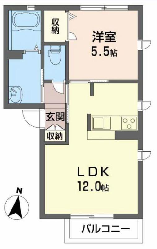 DIASUN・DIASDEUX(1LDK/2階)の間取り写真